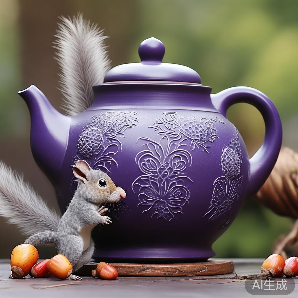 宜兴紫砂壶 丰收 松鼠 宜兴紫砂壶 丰收 松鼠
