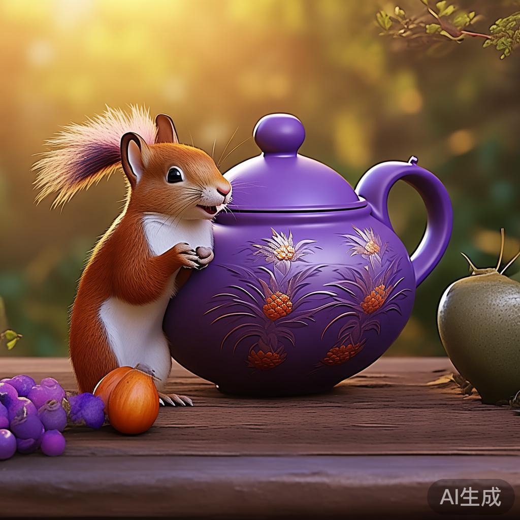 宜兴紫砂壶 丰收 松鼠 宜兴紫砂壶 丰收 松鼠