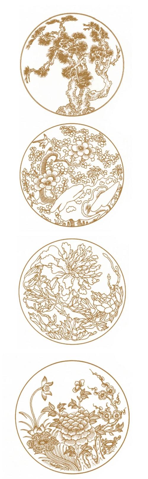 清代宫廷瓷器纹样模板