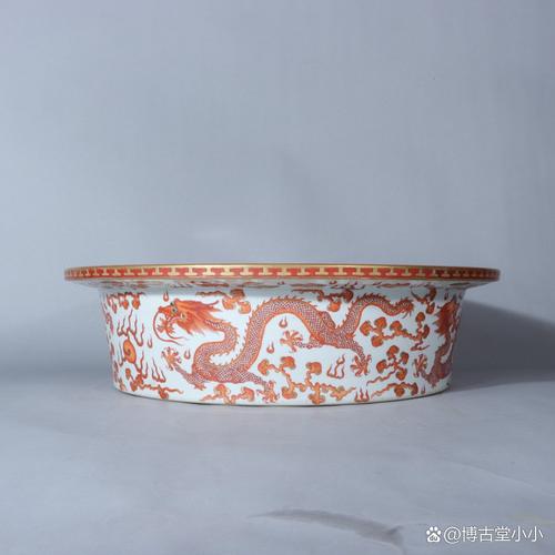 清代描金瓷器花盆底座