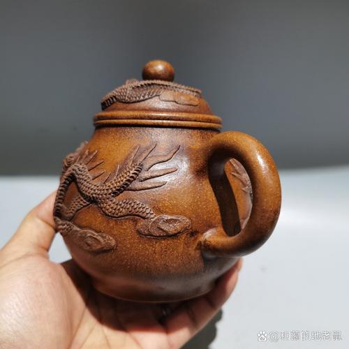 紫砂壶 瓜 浮雕 龙