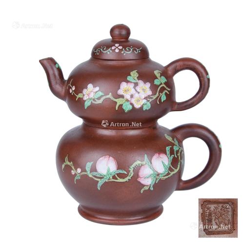 清 粉彩紫砂壶 拍卖