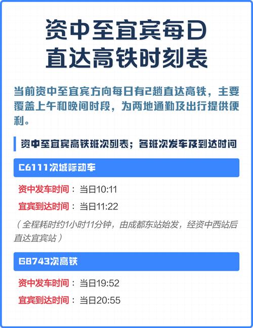 成都东到资中北高铁时刻表