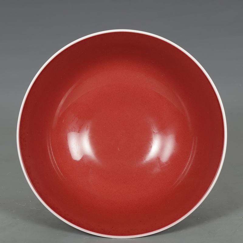 大明宣德红釉瓷器瓷器