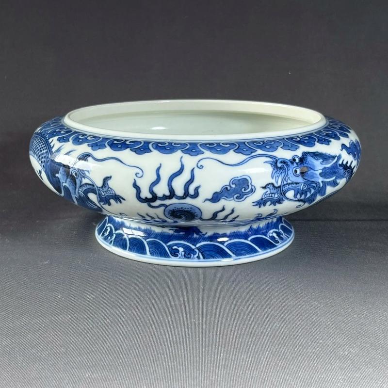 康熙青花瓷器笔洗瓷器