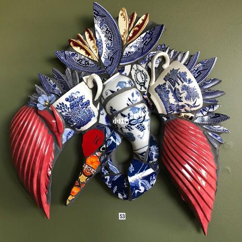 瓷器粉碎再造瓷器效果