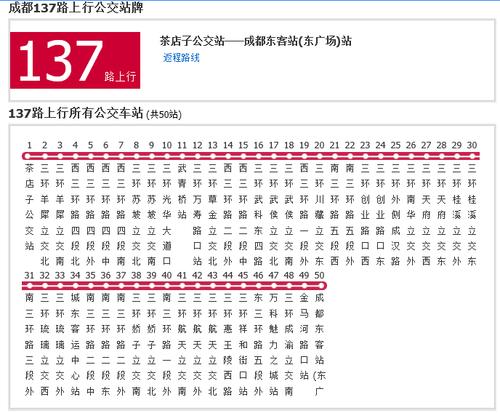 成都137路公交车路线图