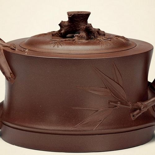 宜兴松竹梅茄段紫砂壶