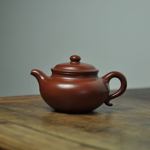 朱泥大红袍紫砂壶图片