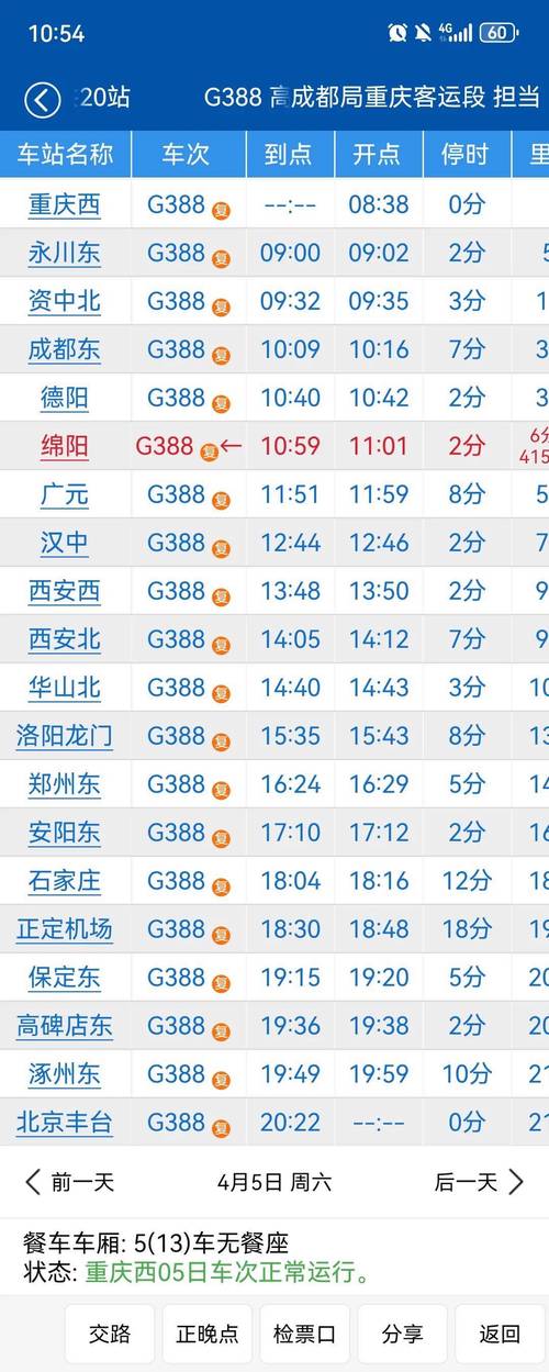 北京到高碑店火车时刻表