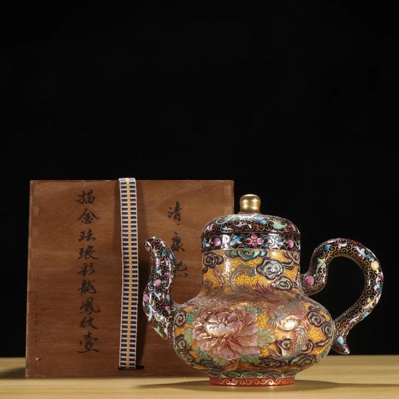 老安顺制紫砂壶珐琅彩