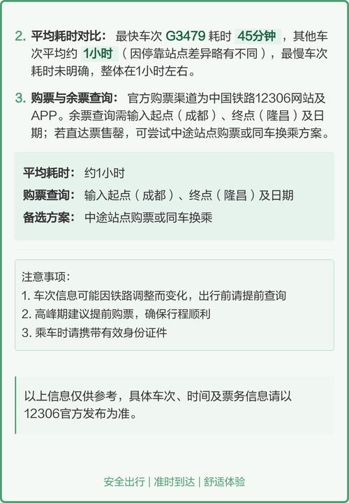 成都到隆昌高铁时刻表查询