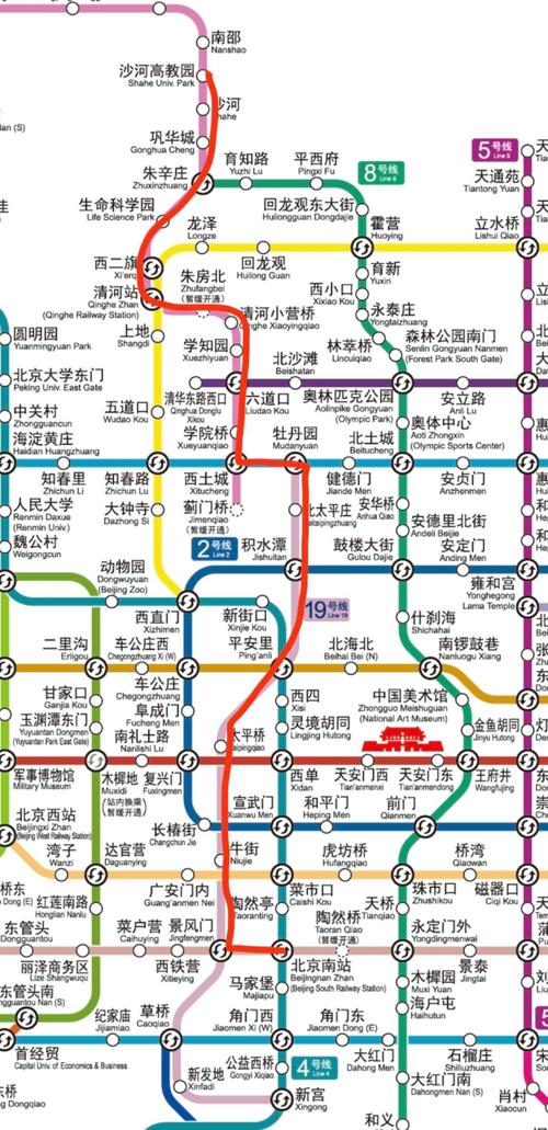 北京地铁14号线线路图