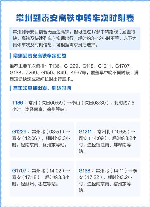 常州至北京高铁时刻表