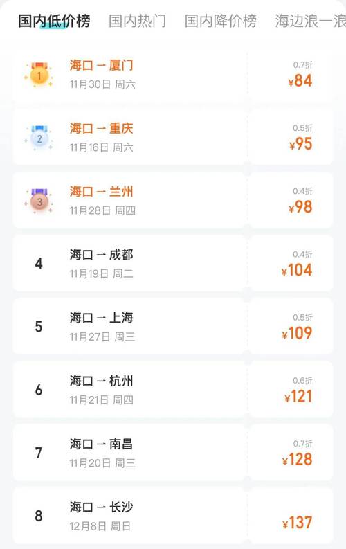 成都至海口机票价格查询