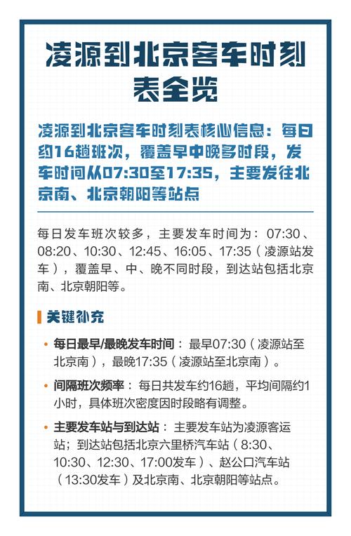 北京到凌源客车时刻表