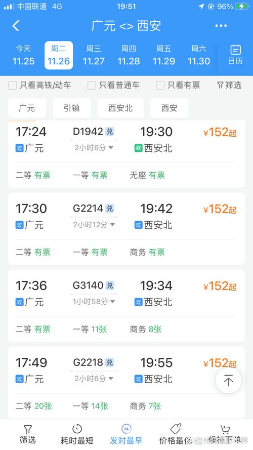 成都到西安坐动车多少钱