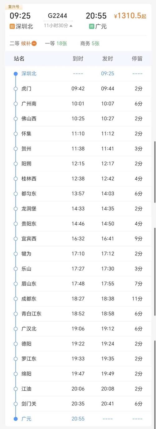 株洲到成都火车站时刻表