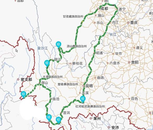 云南到成都经过哪些地方