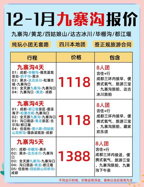 成都到九寨沟跟团多少钱