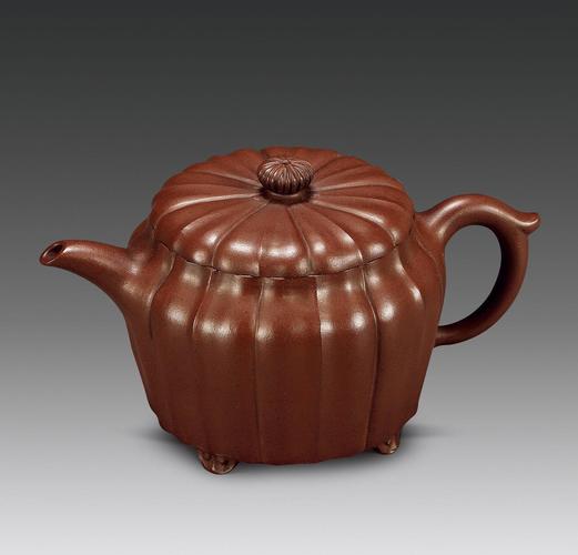 明代李茂林彩色紫砂壶