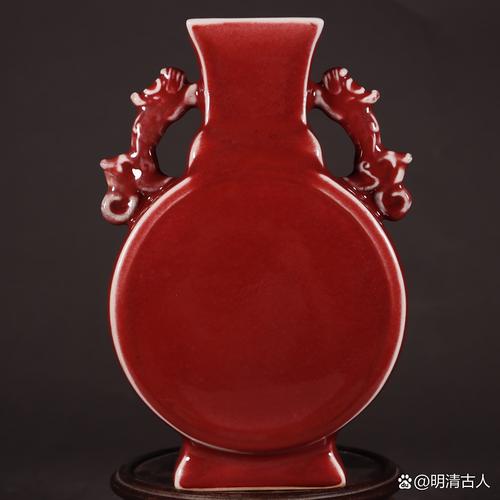 清代祭红瓷器图片口部