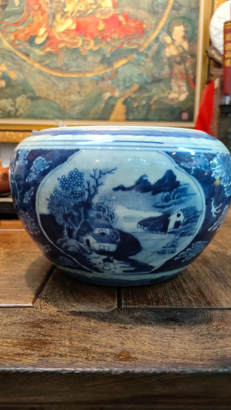 清代青花笔洗瓷器图片