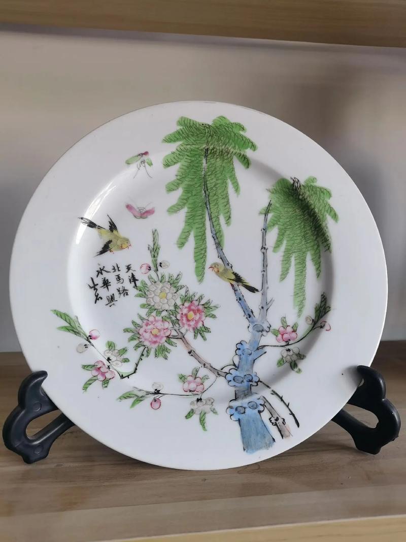 清代柳树黄莺瓷器图片