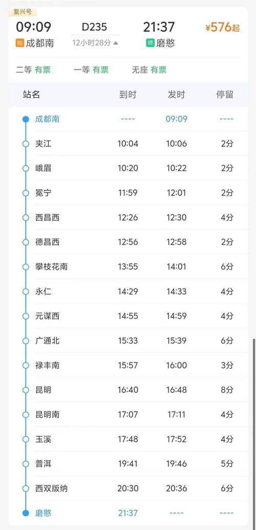 成都到达州的火车时刻表