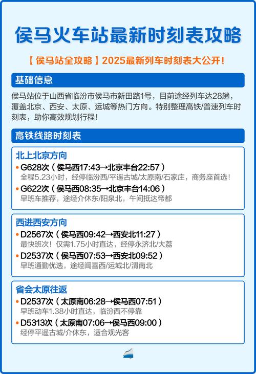 北京到侯马火车时刻表