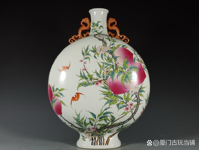 瓷器清代福寿双耳lu