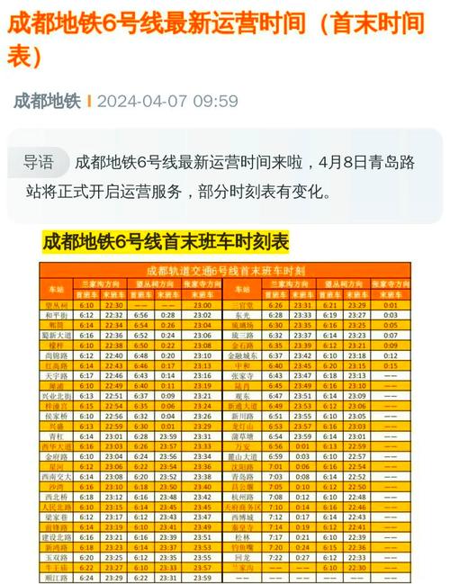 成都6号线什么时候开通