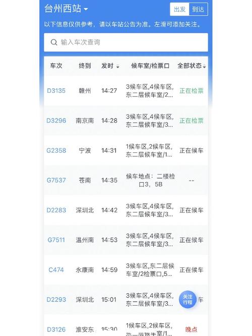 上海至台州高铁时刻表