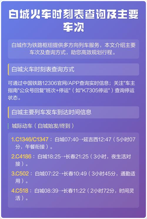 北京至白城火车时刻表
