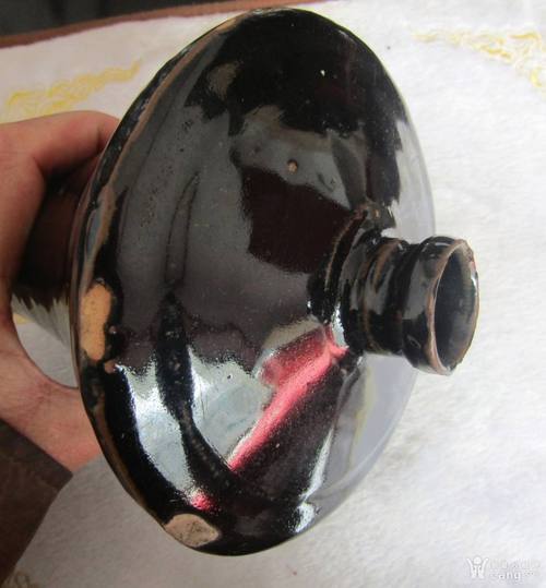 宋元黑釉酒瓶瓷器图片