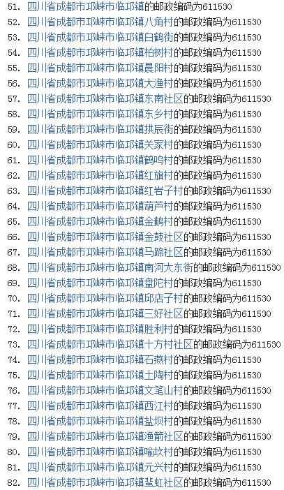 成都市的邮政编码是多少