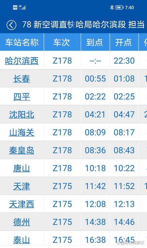 哈尔滨到成都火车时刻表