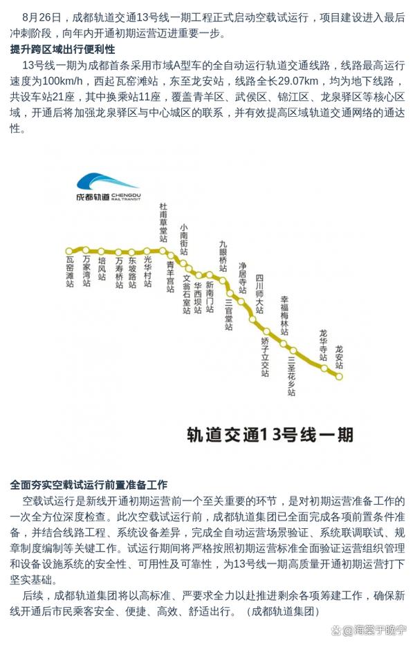 成都地铁13号线线路图