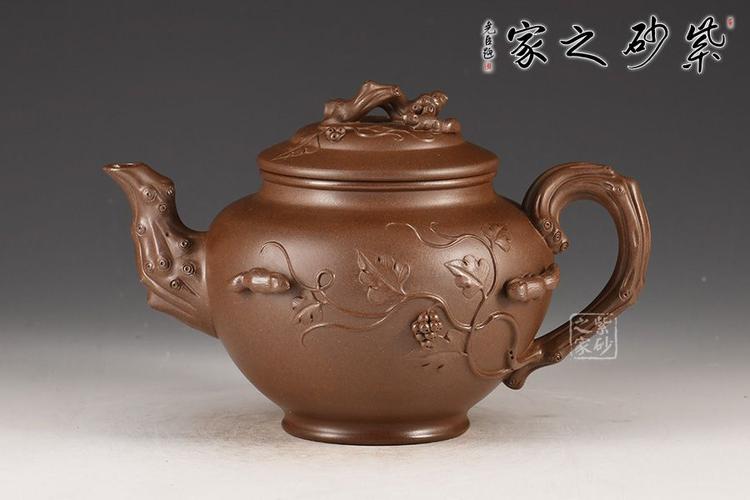 裴石民松鼠葡萄紫砂壶