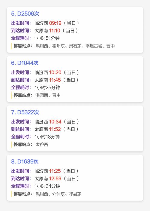 成都到临汾火车时刻表