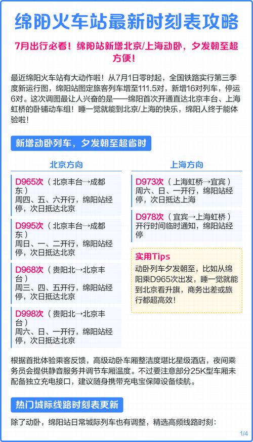 北京到绵阳火车时刻表