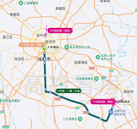成都十八号地铁路线图