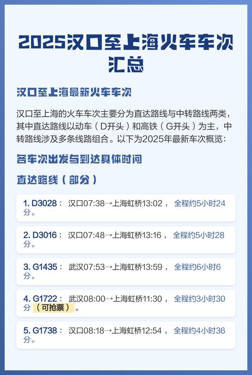 上海到汉口动车时刻表
