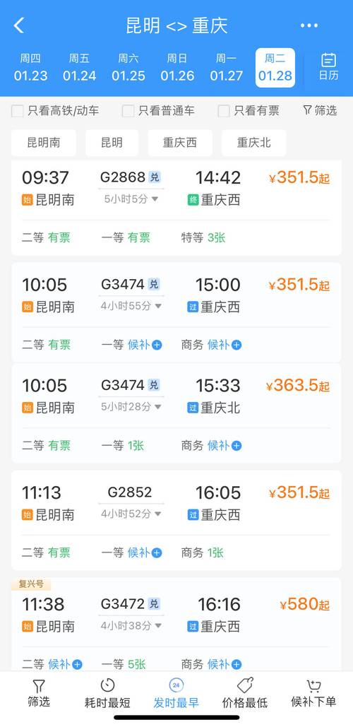 上海南到昆明的火车票