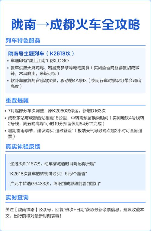 成都至陇南火车时刻表