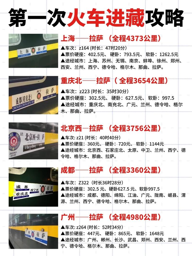 北京至拉萨火车时刻表