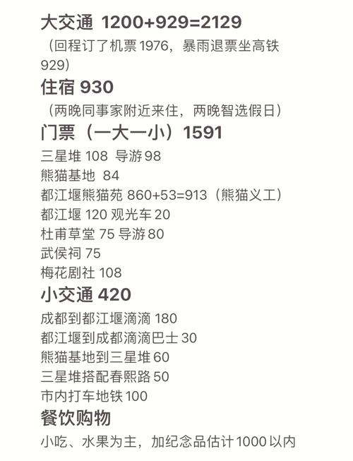 去一趟成都大概多少钱