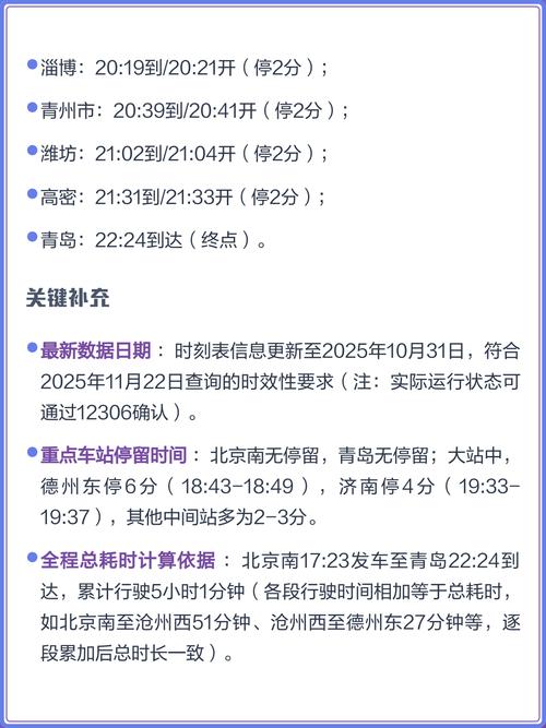 北京到青岛动车时刻表